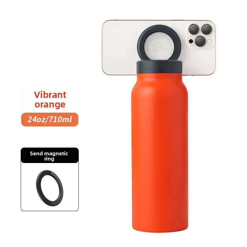 Stainless Steel Magnetic Insulated Water Bottle with Phone Holder